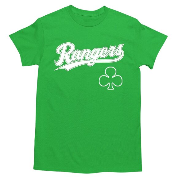 Team Fans Other - NEW Texas Rangers Wordmark St Patricks T-Shirt IRISH GREEN